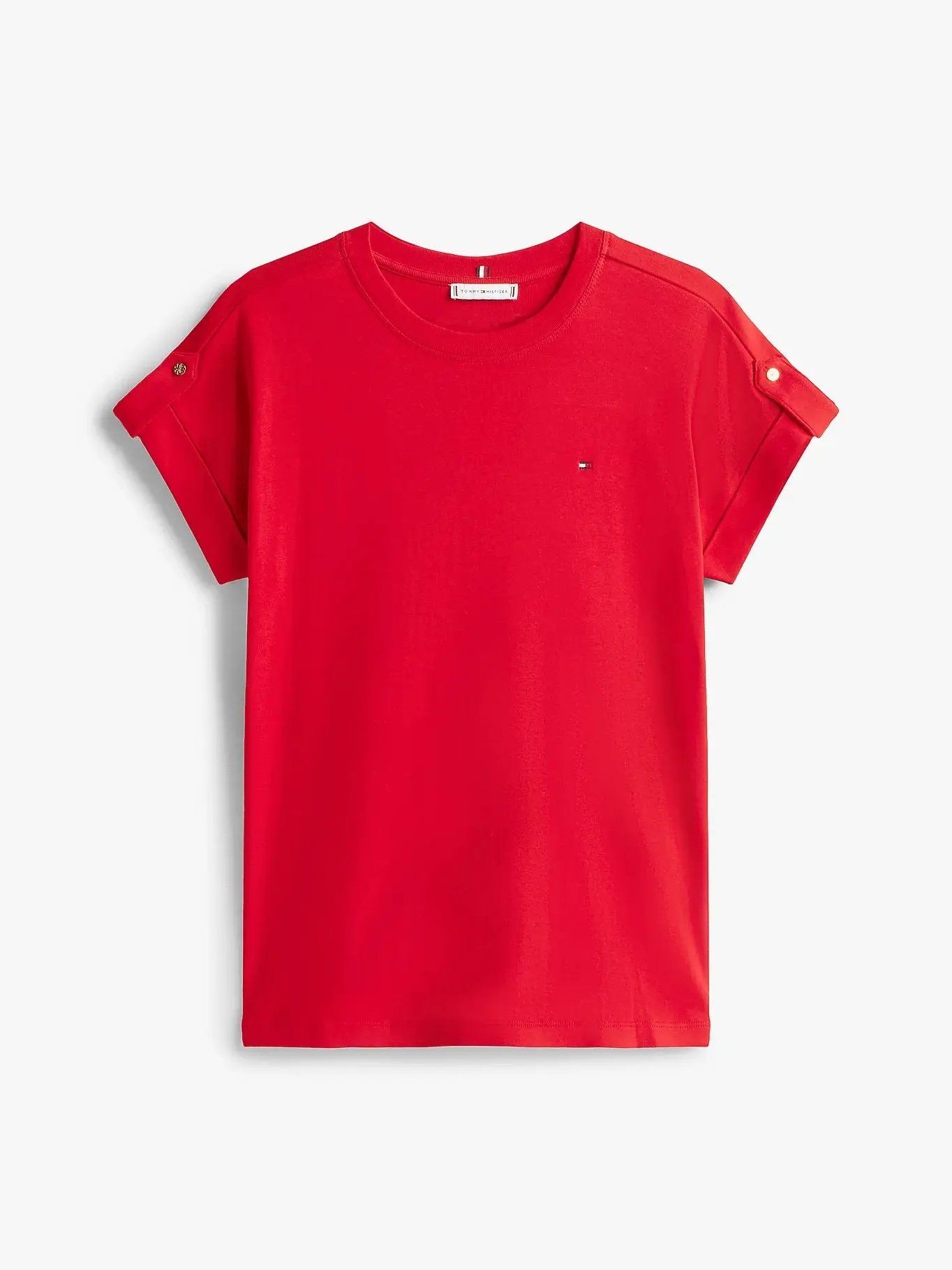 Tommy Hilfiger - Áo thun tay ngắn nữ Slim Roll Tab T-Shirt