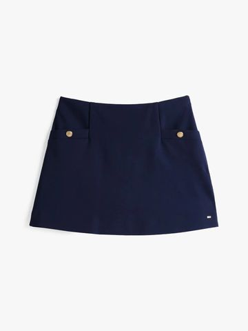 Tommy Hilfiger - Váy nữ Ponte Gold Button Mini Skirt