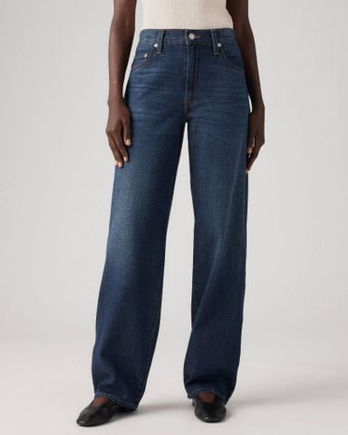 Levi's - Quần jeans dài ống rộng nữ Baggy Dad Linen+ Denim Lightweight Women's Jeans - Dark Wash
