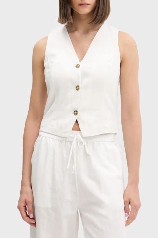 Tommy Hilfiger - Áo Vest Không Tay Nữ Linen Blend Waistcoat