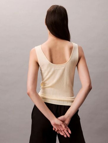 Calvin Klein - Áo ba lỗ dệt kim nữ Viscose Blend Ribbed Tank Top - 3