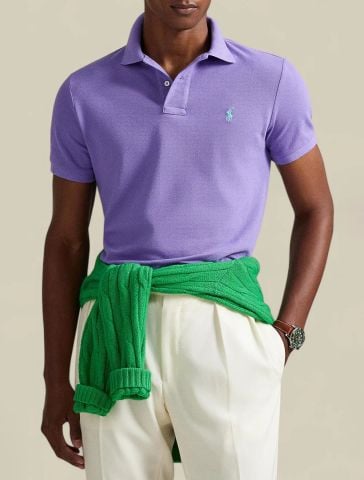 Ralph Lauren - Áo Thun Có Cổ Nam The Iconic Custom Slim Fit Mesh Polo