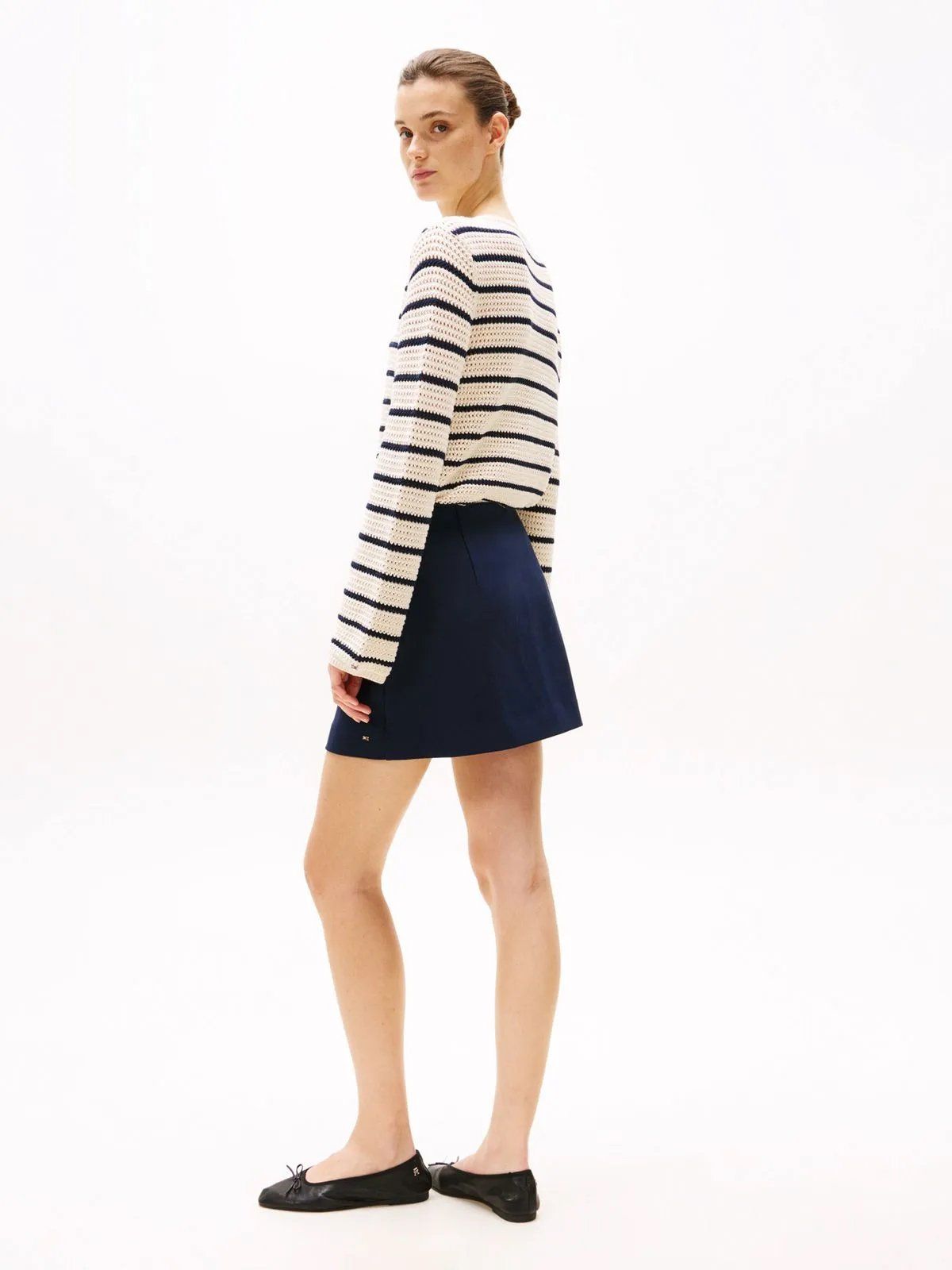 Tommy Hilfiger - Váy nữ Ponte Gold Button Mini Skirt