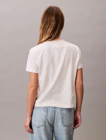 Calvin Klein - Áo phông thời trang nữ Allover Monogram Logo Classic T-Shirt - 3
