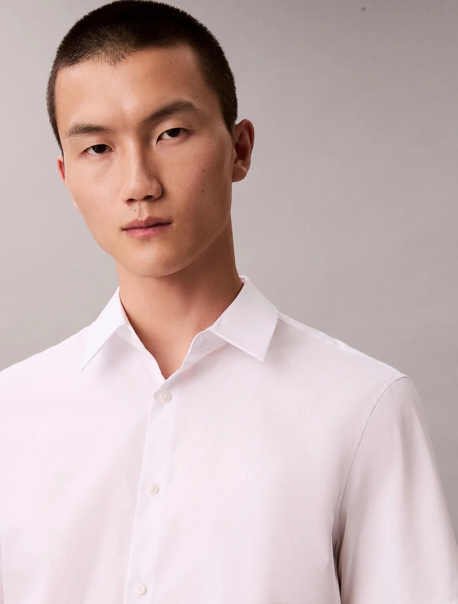 Calvin Klein - Áo sơ mi tay ngắn nam CK Solid Stretch Slim Shirt
