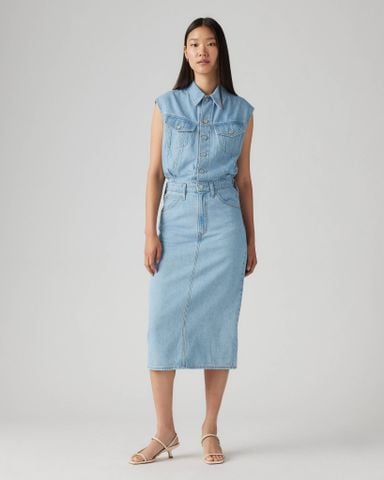Levi's - Đầm jeans nữ Iconic Sleeveless Dress - Light Wash