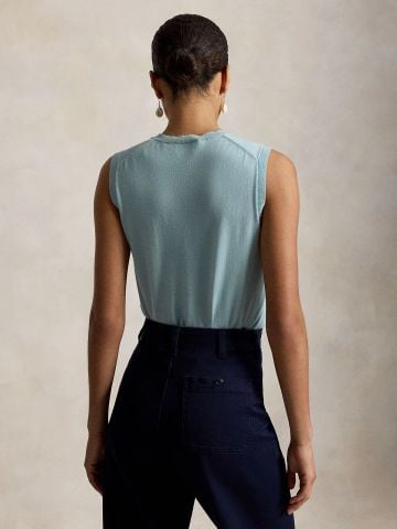 Ralph Lauren - Áo Kiểu Không Tay Nữ Sleeveless Crewneck Sweater