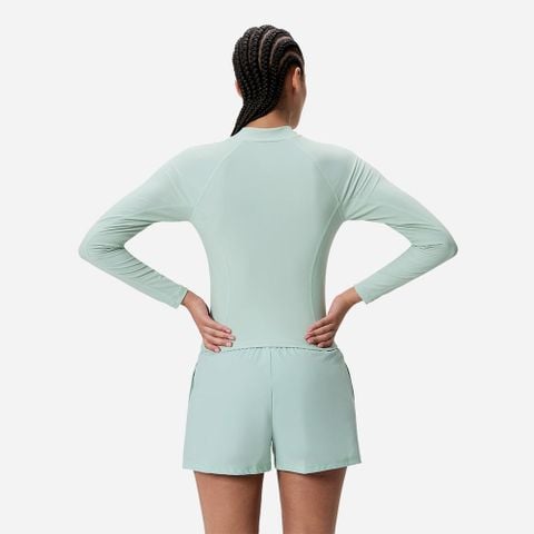 Speedo - Áo Rashguard Nữ Long Sleeve Solid Zip Rash Guard