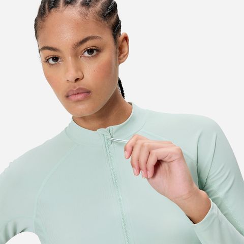 Speedo - Áo Rashguard Nữ Long Sleeve Solid Zip Rash Guard