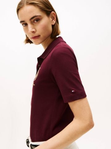 Tommy Hilfiger - Áo thun có cổ polo tay ngắn nữ Gold Crest Regular Polo