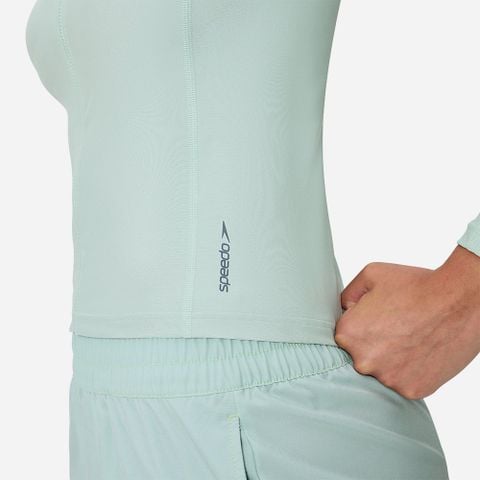 Speedo - Áo Rashguard Nữ Long Sleeve Solid Zip Rash Guard