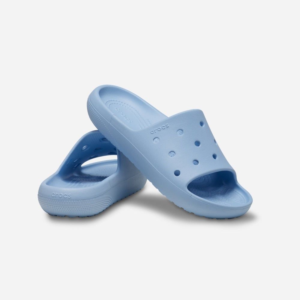Crocs - Xăng đan nam nữ Classic Slide V2 Blue Calcite Lifestyle