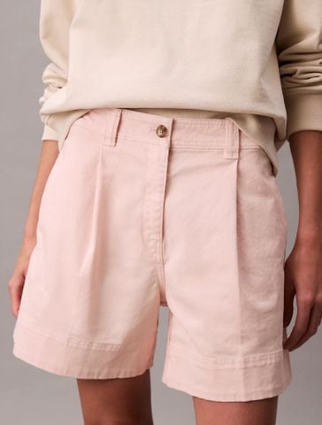 Calvin Klein - Quần ngắn nữ Cotton Pleated Bermuda Shorts - 3