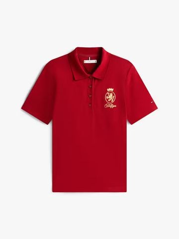 Tommy Hilfiger - Áo thun có cổ polo tay ngắn nữ Crest Embroidery Regular Fit Polo Shirt