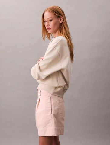Calvin Klein - Quần ngắn nữ Cotton Pleated Bermuda Shorts - 2