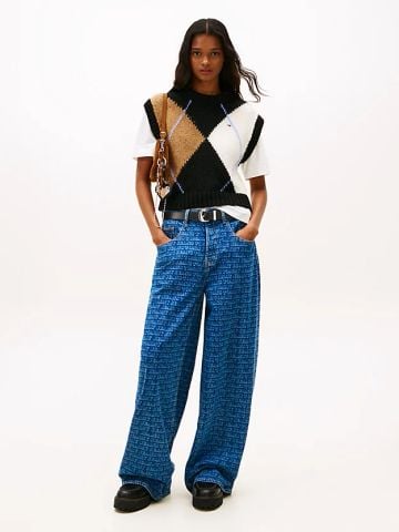 Tommy Hilfiger - Quần Jean Dài Nữ Spell-Out Mid Rise Loose Jeans