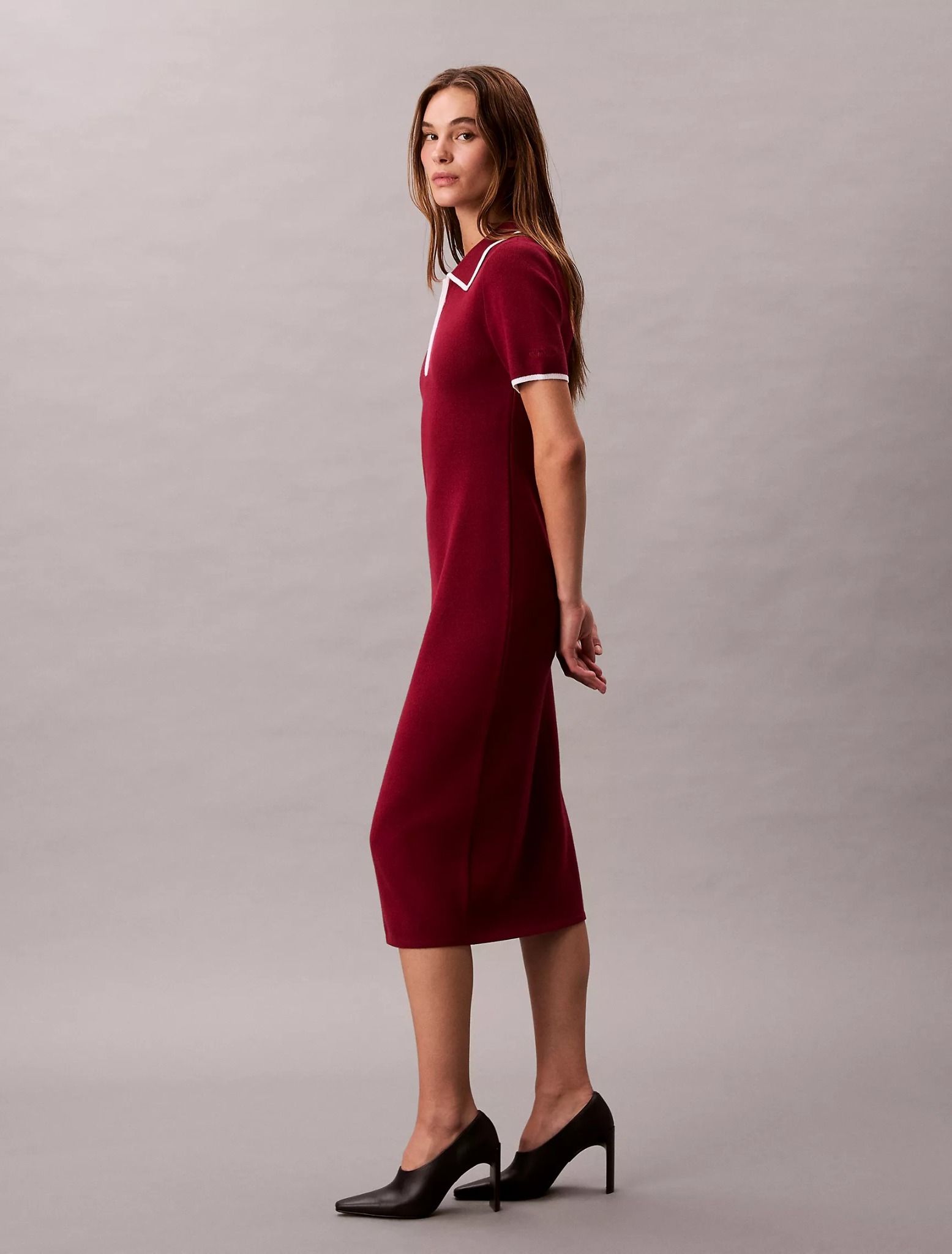 Calvin Klein - Đầm nữ Colorblock Trim Midi Dress