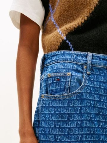 Tommy Hilfiger - Quần Jean Dài Nữ Spell-Out Mid Rise Loose Jeans