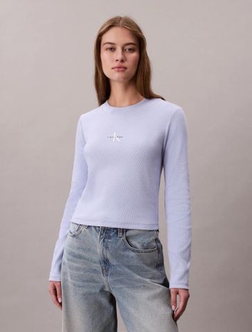 Calvin Klein - Áo Thun Tay Dài Nữ Monologo Baby Tee