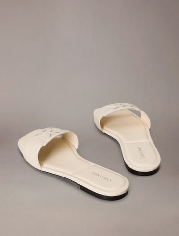 Calvin Klein - Dép Quai Ngang Nữ Amira Leather Square Toe Flat Sandals