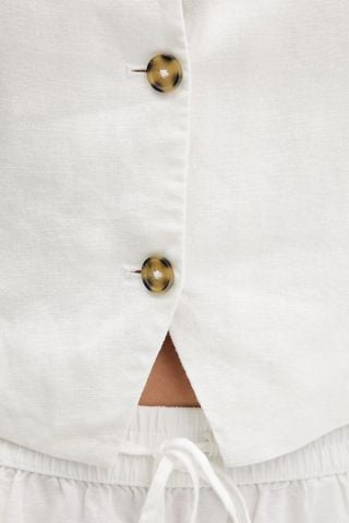 Tommy Hilfiger - Áo Vest Không Tay Nữ Linen Blend Waistcoat