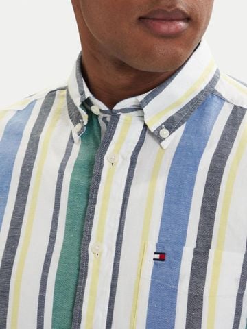 Tommy Hilfiger - Áo Sơ Mi Nam Tay Dài Linen Blend Bold Stripe Shirt