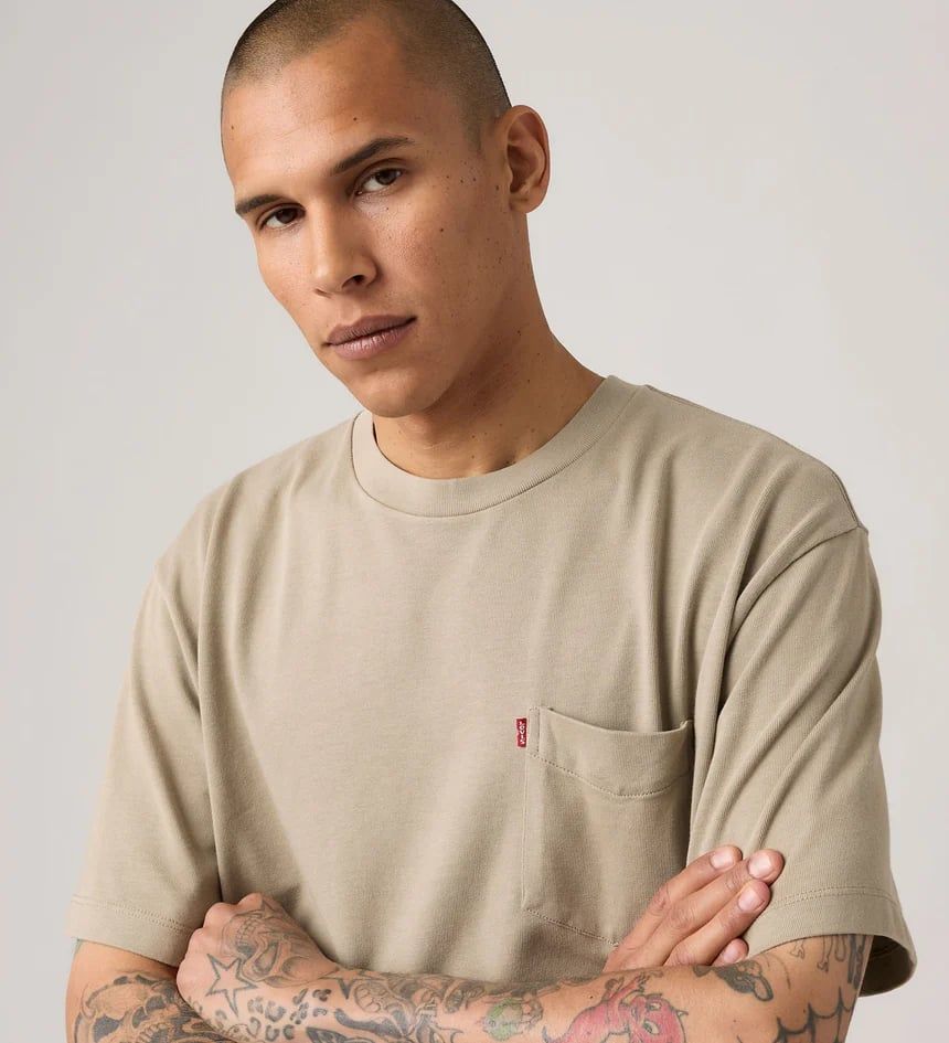 Levi's - Áo thun thời trang nam Men's Heavyweight Pocket T-Shirt - Neutral