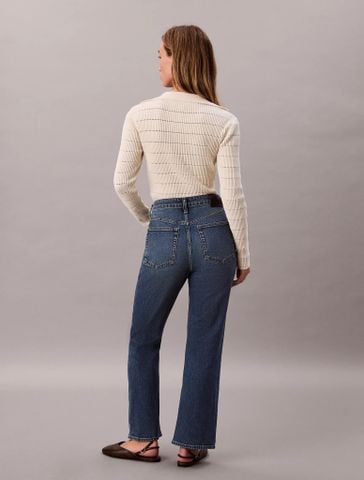 Calvin Klein - Quần Jean Dài Nữ High Rise Crop Flare Brook Fal
