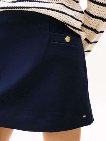 Tommy Hilfiger - Váy nữ Ponte Gold Button Mini Skirt