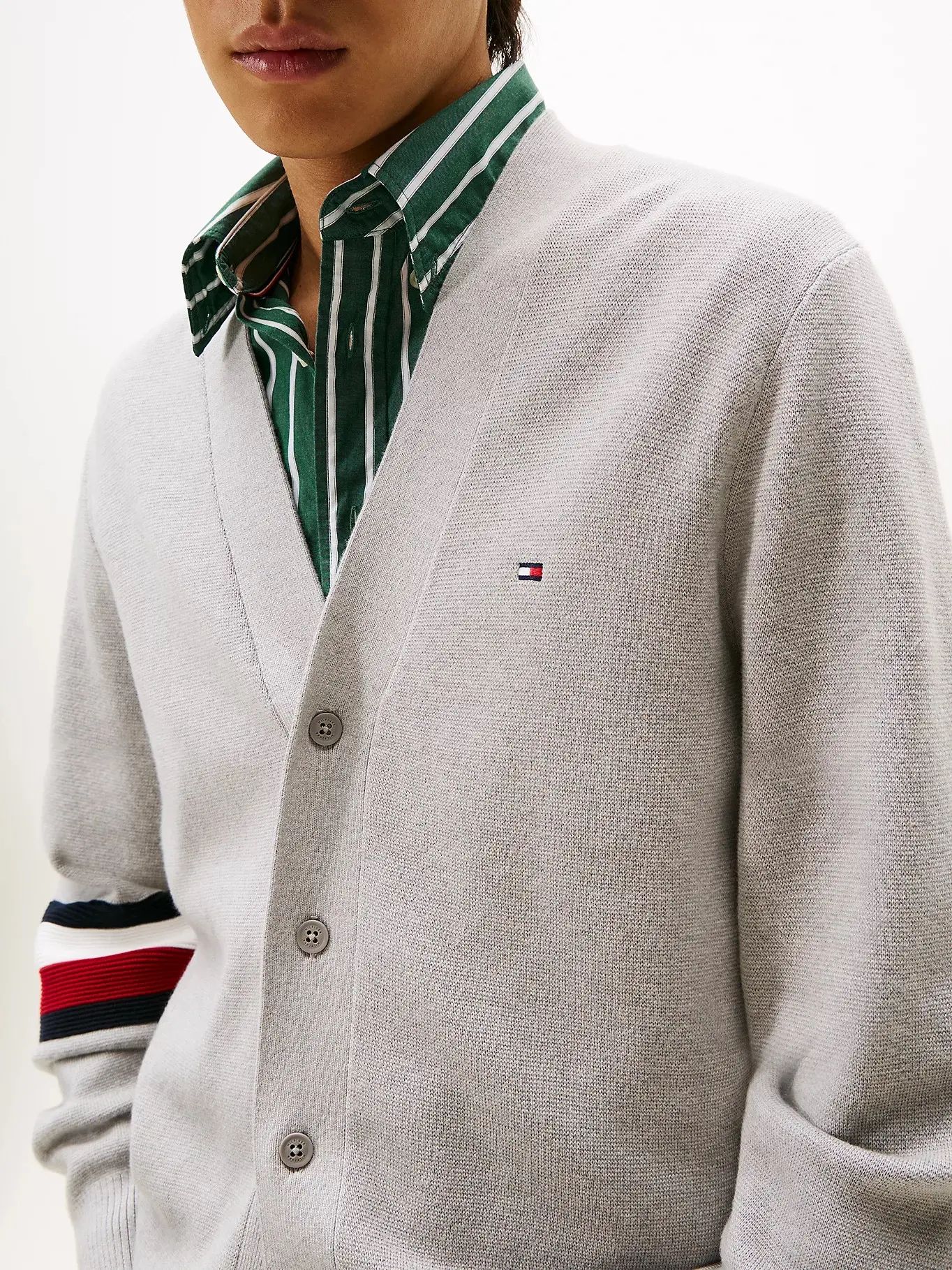 Tommy Hilfiger - Áo khoác len tay dài nam TH Cotton Silk Blend Cardigan