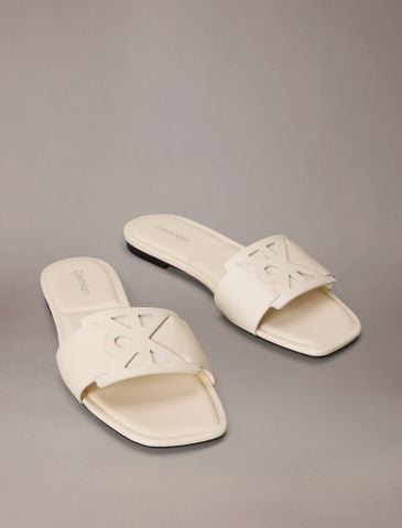 Calvin Klein - Dép Quai Ngang Nữ Amira Leather Square Toe Flat Sandals