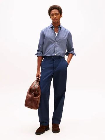 Tommy Hilfiger - Áo sơ mi tay dài nam Flex Poplin Regular Micro Print Shirt