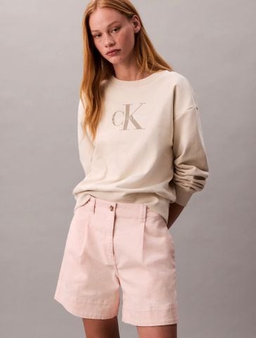 Calvin Klein - Quần ngắn nữ Cotton Pleated Bermuda Shorts