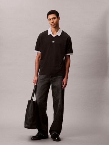 Calvin Klein - Áo polo nam Sport Monogram Logo Classic Polo Shirt