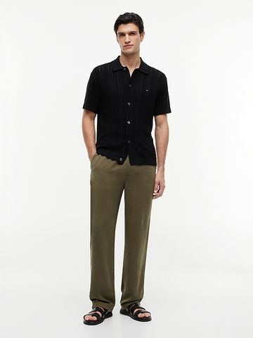 Tommy Hilfiger - Áo Sweater Nam Relaxed Pointelle Short Sleeve Shirt With Linen