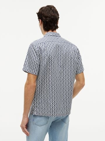 Tommy Hilfiger - Áo Sơ Mi Nam Regular Linen Blend Print Short Sleeve Shirt - 2
