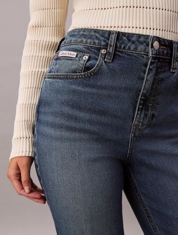Calvin Klein - Quần Jean Dài Nữ High Rise Crop Flare Brook Fal