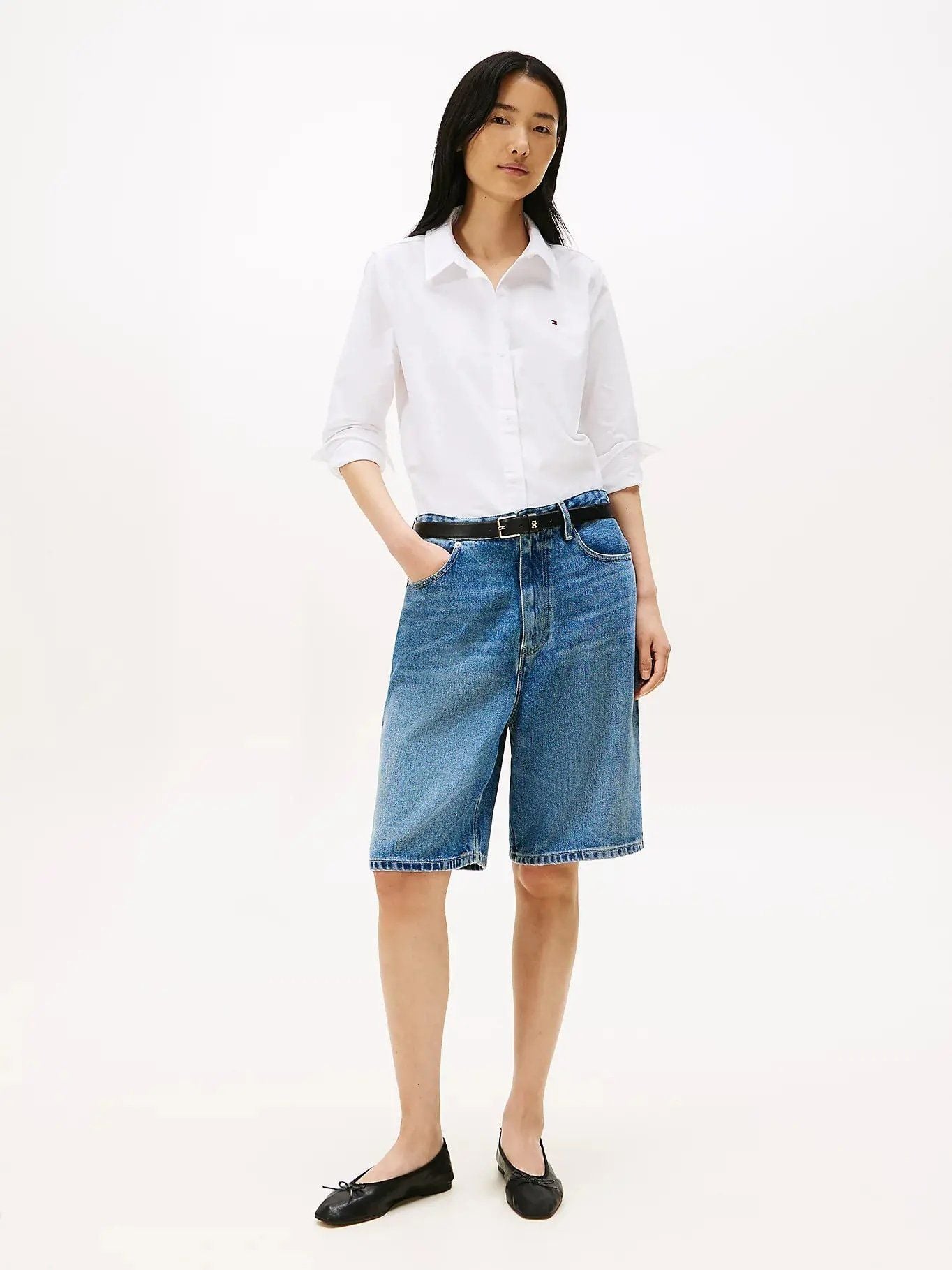 Tommy Hilfiger - Áo sơ mi tay dài nữ TH Oxford Relaxed Fit Shirt