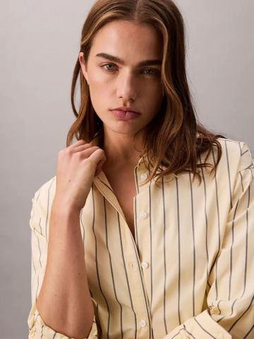 Calvin Klein - Áo sơ mi tay dài nữ CK Stripe Relaxed Shirt - 4