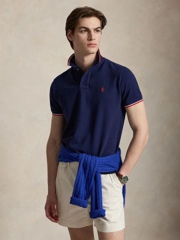 Ralph Lauren - Áo Thun Có Cổ Nam Custom Slim Fit Mesh Polo Shirt