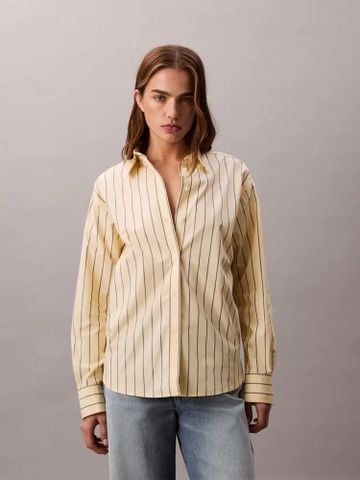 Calvin Klein - Áo sơ mi tay dài nữ CK Stripe Relaxed Shirt - 2