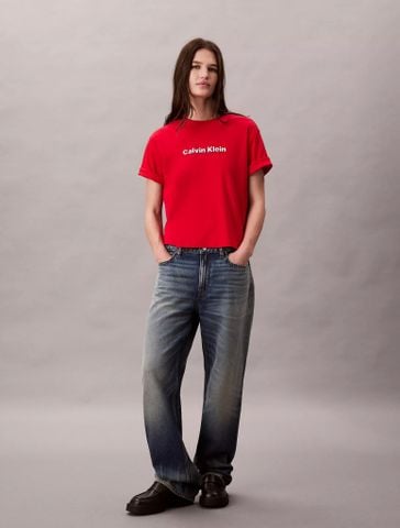 Calvin Klein - Áo phông thời trang nữ Embroidered Logo Graphic Classic T-Shirt - 4