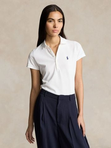 Ralph Lauren - Áo Thun Có Cổ Nữ Slim Fit Stretch Polo Shirt