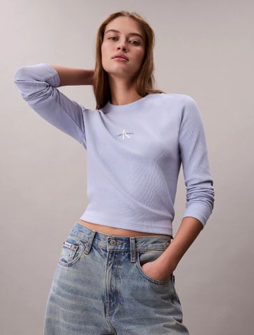 Calvin Klein - Áo Thun Tay Dài Nữ Monologo Baby Tee - 4