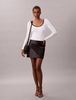 Calvin Klein - Áo len tay dài nữ Cotton Blend Classic Scoopneck Sweater