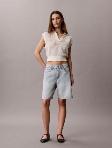 Calvin Klein - Áo Thun Ba Lỗ Nữ Monogram Crochet Cropped Top