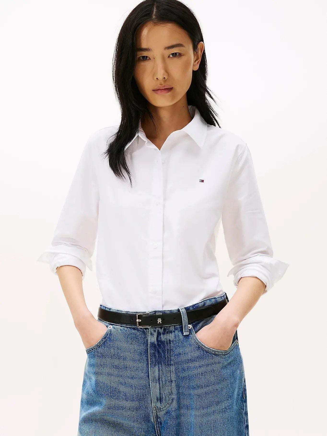 Tommy Hilfiger - Áo sơ mi tay dài nữ TH Oxford Relaxed Fit Shirt