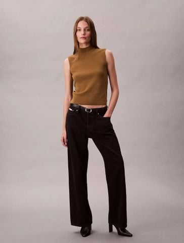 Calvin Klein - Áo ba lỗ dệt kim nữ Sleeveless Mock Neck Top - 2