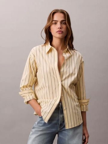 Calvin Klein - Áo sơ mi tay dài nữ CK Stripe Relaxed Shirt