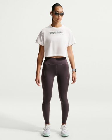 Nike - Áo Tay Ngắn Thể Thao Nữ Swift Dri-FIT Short-Sleeve Cropped Running T-Shirt